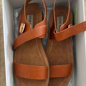 Steve Madden Brown Leather Sandals Minimalist Design